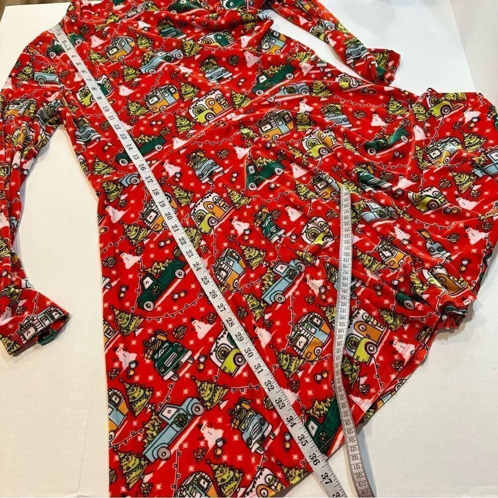 Born Famous Ugly Christmas Sweater Dress Red Long Sleeve Fit & Flare Size XXL - Picture 12 of 12